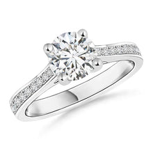 Load image into Gallery viewer, Diamond Cathedral Ring Solitaire Round
