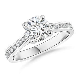 Diamond Cathedral Ring Solitaire Round