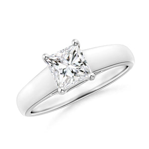 Diamond Princess Cut Solitaire Engagement Ring