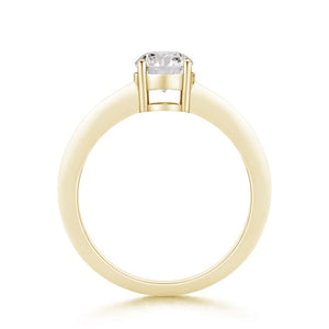 Diamond Solitaire Engagement Ring 14K Yellow Gold
