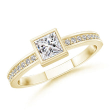Load image into Gallery viewer, Diamond Princess Ring 14K Yellow Gold

