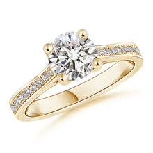 Load image into Gallery viewer, Diamond Cathedral Ring Solitaire Round
