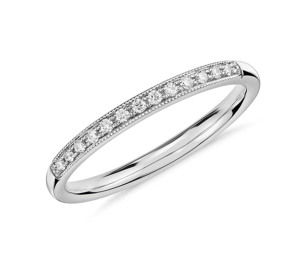 Milgrain Diamond Ring 14k White Gold (ctw. 0.07)