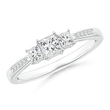Load image into Gallery viewer, 3-Stone Princess Cut Diamond Engagement Ring
