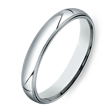 Load image into Gallery viewer, Gold wedding Bands White Milgrain Comfort Fit-4.0MM
