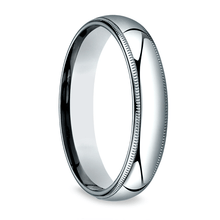 Load image into Gallery viewer, Gold wedding Bands White Milgrain Comfort Fit-5MM
