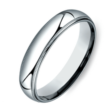 Load image into Gallery viewer, Gold wedding Bands White Milgrain Comfort Fit-5MM
