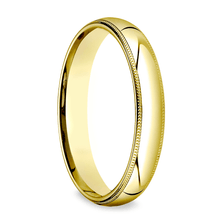 Load image into Gallery viewer, Gold wedding Bands Yellow Milgrain Comfort Fit-4.0MM
