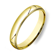 Load image into Gallery viewer, Gold wedding Bands Yellow Milgrain Comfort Fit-4.0MM
