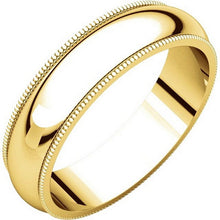 Load image into Gallery viewer, Gold wedding Bands Yellow Milgrain Comfort Fit-5MM
