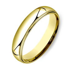 Load image into Gallery viewer, Gold wedding Bands Yellow Milgrain Comfort Fit-5MM
