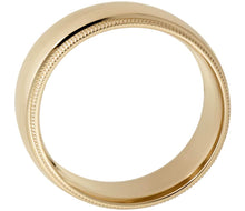 Load image into Gallery viewer, Gold wedding Bands Yellow Milgrain Comfort Fit-6MM
