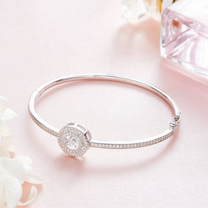 925 Silver HALO Bangle Pave with AAA-Zircon Made with "Crossfor Component"-Dancing Stones