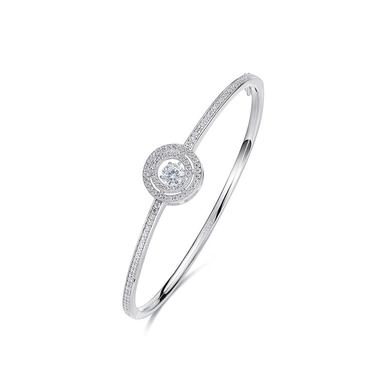 925 Silver HALO Bangle Pave with AAA-Zircon Made with 