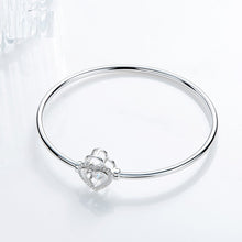 Load image into Gallery viewer, 925 Silver Heart Bangle Pave with AAA-Zircon Made with &quot;Crossfor Component&quot;-Dancing Stones
