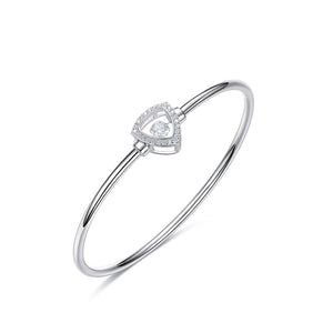 925 Silver Triangle Bangle Pave with AAA-Zircon Made with "Crossfor Component"-Dancing Stones