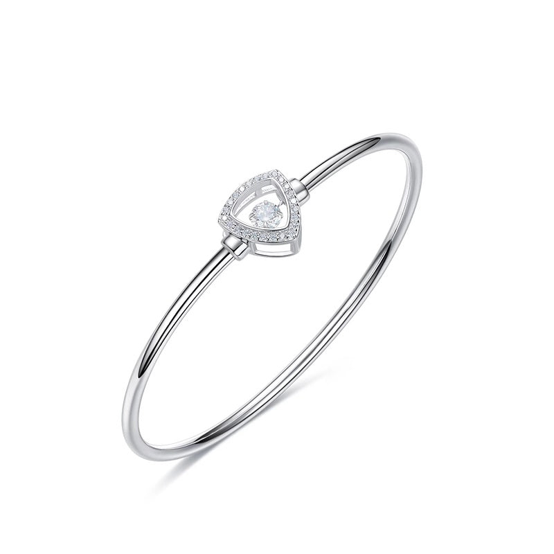 925 Silver Triangle Bangle Pave with AAA-Zircon Made with 