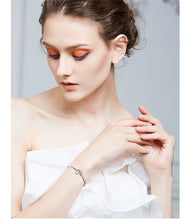 Load image into Gallery viewer, 925 Silver Heart Bangle Pave with AAA-Zircon Made with &quot;Crossfor Component&quot;-Dancing Stones
