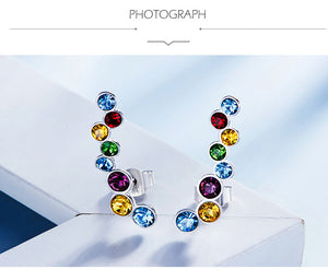925 Sterling Silver Multi colors Earrings Made with Crystal From Swarovski(R)