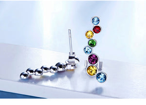 925 Sterling Silver Multi colors Earrings Made with Crystal From Swarovski(R)