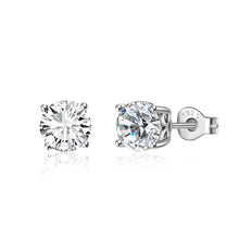 Load image into Gallery viewer, Silver Studs 6 mm Made with Crystals From SWAROVSKI(R)-Crystal
