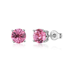 Charger l&#39;image dans la galerie, Silver Studs 6 mm Made with Crystals From SWAROVSKI(R)-Rose
