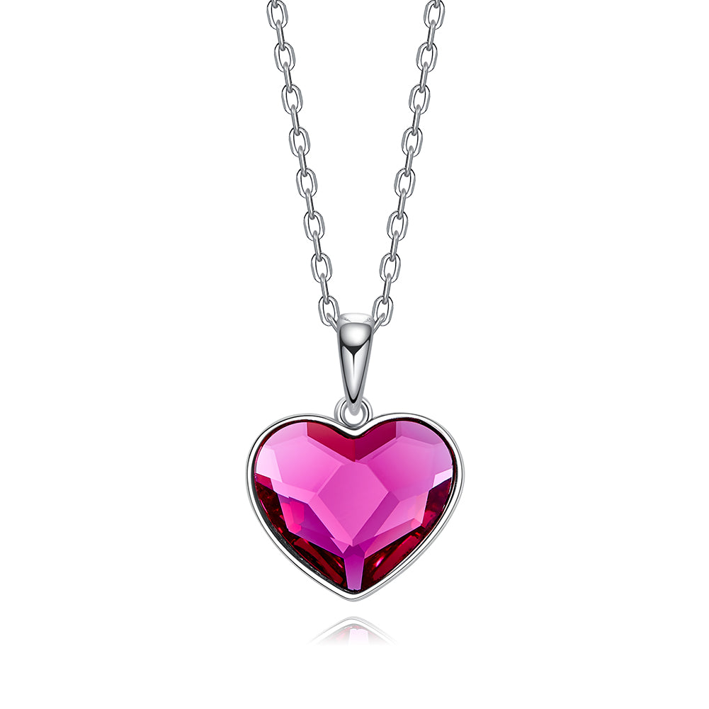 925 Sterling Silver Heart Pendant Made with Crystal From Swarovski(R)