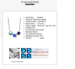 925 Sterling Silver Pendant Made with Crystal From Swarovski(R) -Sapphire
