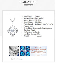 925 Sterling Clover leaf Silver Pendant Made with stunning AAA-Cubic Zirconium Grade.