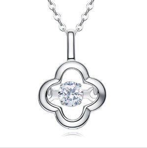 925 Sterling Clover leaf Silver Pendant Made with stunning AAA-Cubic Zirconium Grade.