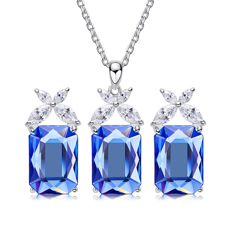 925 Sterling Silver Jewelry Set for Women Made with Crystals from Swarovski(R)