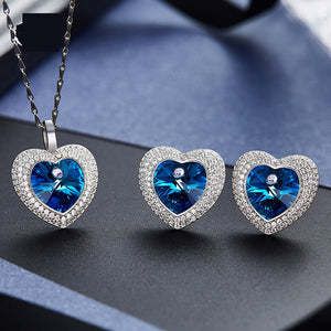 925 Sterling Silver Jewelry Set for Women Made with Crystals from Swarovski(R)