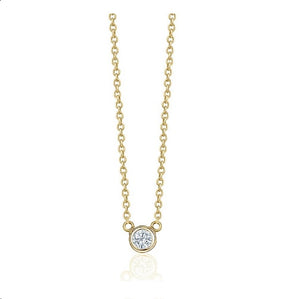 BEZEL DIAMOND NECKLACES (0.10CTW) 14K Gold