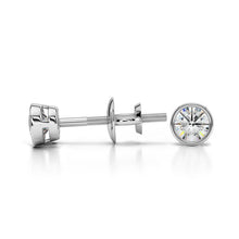Charger l&#39;image dans la galerie, Bezel Diamond Stud Earrings In White 14K Gold
