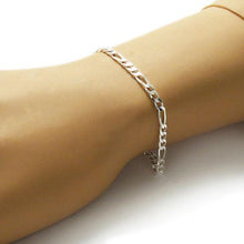 Load image into Gallery viewer, Sterling Silver 4 mm Figaro Bracelet
