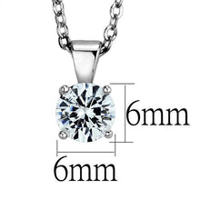 Load image into Gallery viewer, 925 Sterling Silver Chain Pendant Rhodium Women AAA Grade CZ Clear (6mm)
