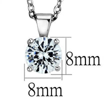Load image into Gallery viewer, 925 Sterling Silver Chain Pendant Rhodium Women AAA Grade CZ Clear (8mm)
