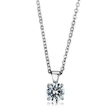 Load image into Gallery viewer, 925 Sterling Silver Chain Pendant Rhodium Women AAA Grade CZ Clear (8mm)
