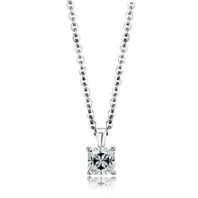 Load image into Gallery viewer, 925 Sterling Silver Chain Pendant Princess cut Rhodium Women AAA Grade CZ Clear (6mm)

