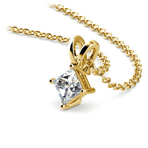 Princess Yellow 14K Gold Diamond Solitaire Pendant