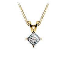 Charger l&#39;image dans la galerie, Princess Yellow 14K Gold Diamond Solitaire Pendant
