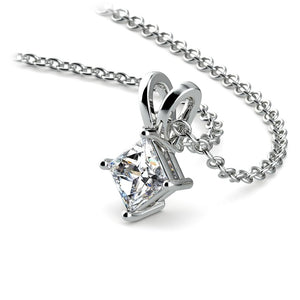Princess Diamond Solitaire Pendant In White Gold