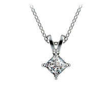 Charger l&#39;image dans la galerie, Princess Diamond Solitaire Pendant In White Gold
