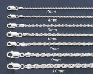 Sterling Silver 6mm Rope Chain