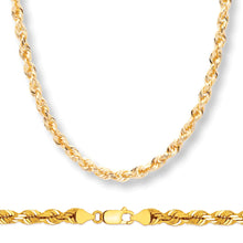 Load image into Gallery viewer, 10K Yellow Gold 6MM Hollow Rope Chain Necklace
