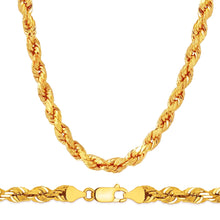 Load image into Gallery viewer, 10K Yellow Gold 8MM Hollow Rope Chain Necklace
