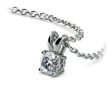 Charger l&#39;image dans la galerie, Round White 14K Gold Diamond Solitaire Pendant
