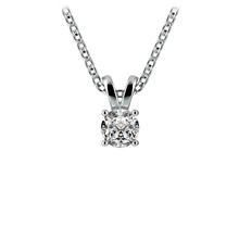 Charger l&#39;image dans la galerie, Round White 14K Gold Diamond Solitaire Pendant
