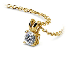 Charger l&#39;image dans la galerie, Round Yellow 14K Gold Diamond Solitaire Pendant
